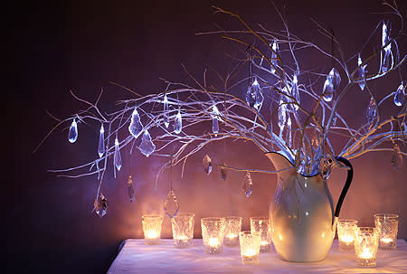 Instead of plain old fairy lights, why not go upscale with these Chandelier Drop Fairy Lights ($60)?