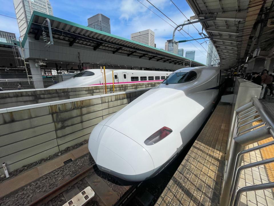 An image of the author's experience riding one of Japan's bullet trains.