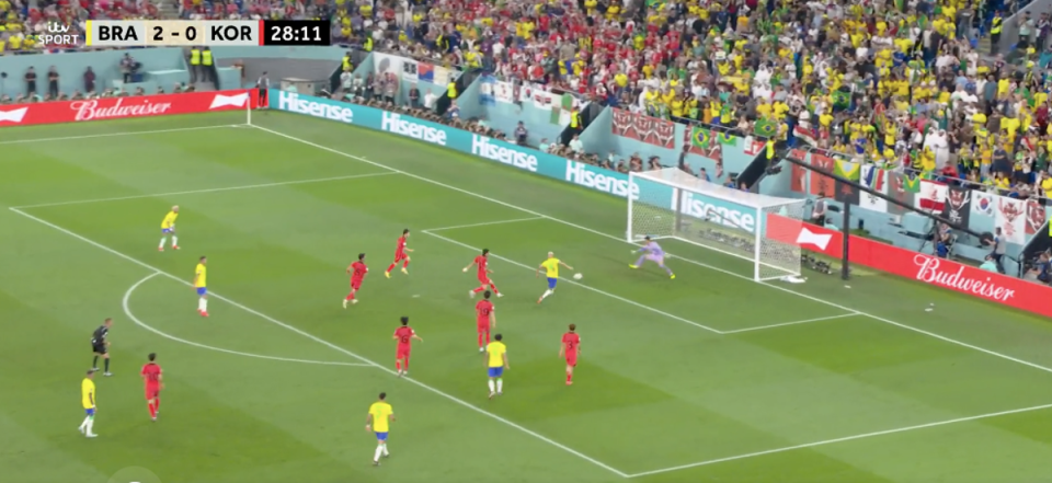 Richarlison finishes effortlessly into the corner (ITV Football/Twitter)
