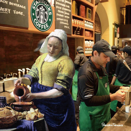 ‘La lechera’ en un Starbucks