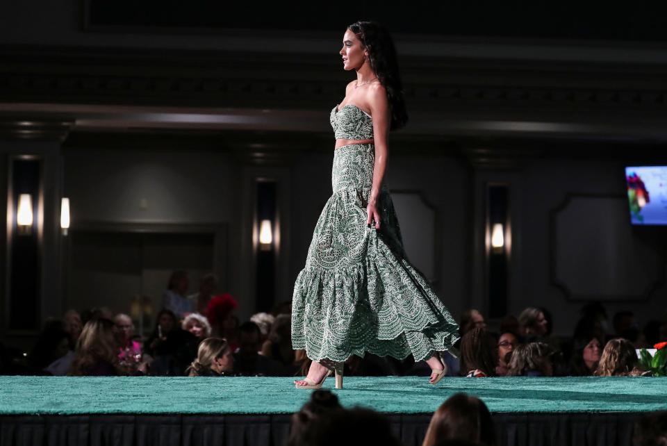 Model Beth Klein at the 2022 Kentucky Derby Festival/Macy's Spring Fashion Show. Contributing sponsors are Guess ? Inc., Caesars Southern Indiana, J Michael's Spa & Salon and Radley London. March 31, 2022