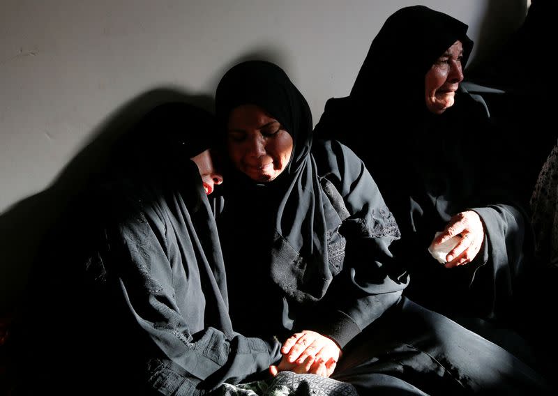 Relatives of Sabreen Abu Jazar, who died when a boat carrying migrants sank offshore Greece