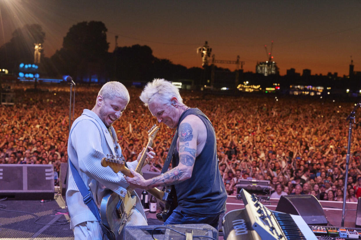 Andrew Watt and Pearl Jam’s Mike McCready at London’s Hyde Park in 2022 (credit: Danny Clinch)