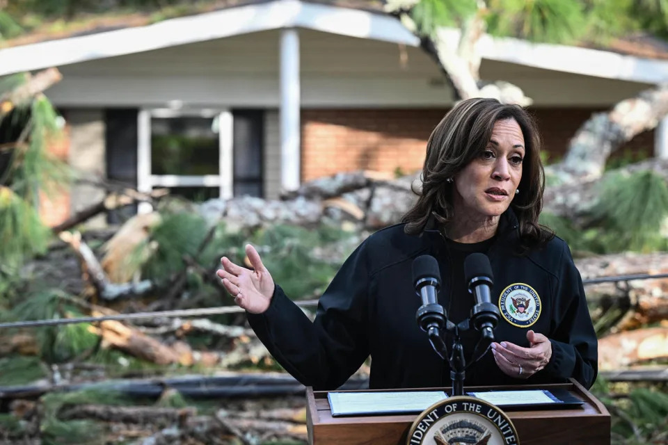 Kamala Harris speaks (Brendan Smialowski / AFP - Getty Images file)