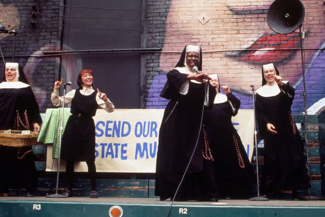 <p>Snap/Shutterstock</p> FILM STILLS OF 'SISTER ACT 2: BACK IN THE HABIT' WITH 1993, CLOTHING, BILL DUKE, WHOOPI GOLDBERG, WENDY MAKKENA, KATHY NAJIMY, NUN'S HABIT IN 1993