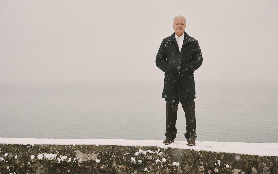 Pierre Hazan pictured on the edge of Lake Geneva near the Centre for Humanitarian Dialogue