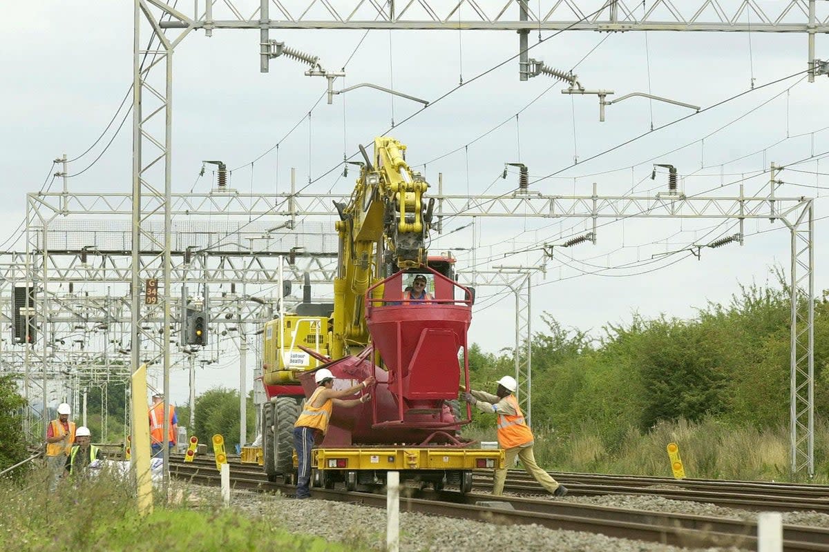 Engineers are working to repair part of the West Coast Mainline after flooding (credit: Matthew Fearn/PA) (PA Archive)