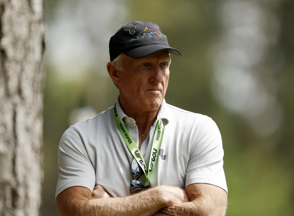 LIV Golf chief Greg Norman during day two of the LIV Golf Invitational Series at the Centurion Club, Hertfordshire. Picture date: Friday June 10, 2022. (Photo by Steven Paston/PA Images via Getty Images)