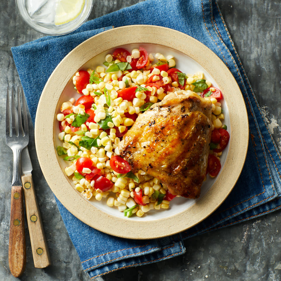 Grilled Chicken Thighs with Summer Corn Salad