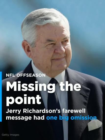 Former Panthers owner Jerry Richardson gave a farewell message without addressing the allegations against him