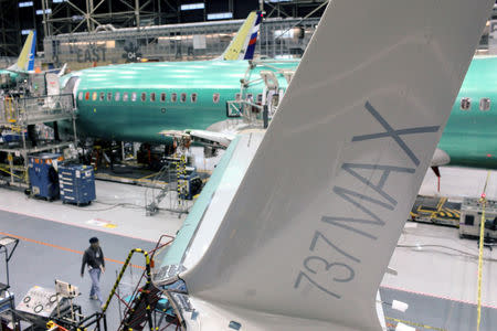 A wing of the Boeing 737 MAX is pictured during a media tour of the Boeing 737 MAX at the Boeing plant in Renton, Washington December 7, 2015. REUTERS/Matt Mills McKnight/Files