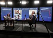 Democratic presidential candidate Biden and vice presidential candidate Harris attend coronavirus briefing while campaigning in Wilmington, Delaware