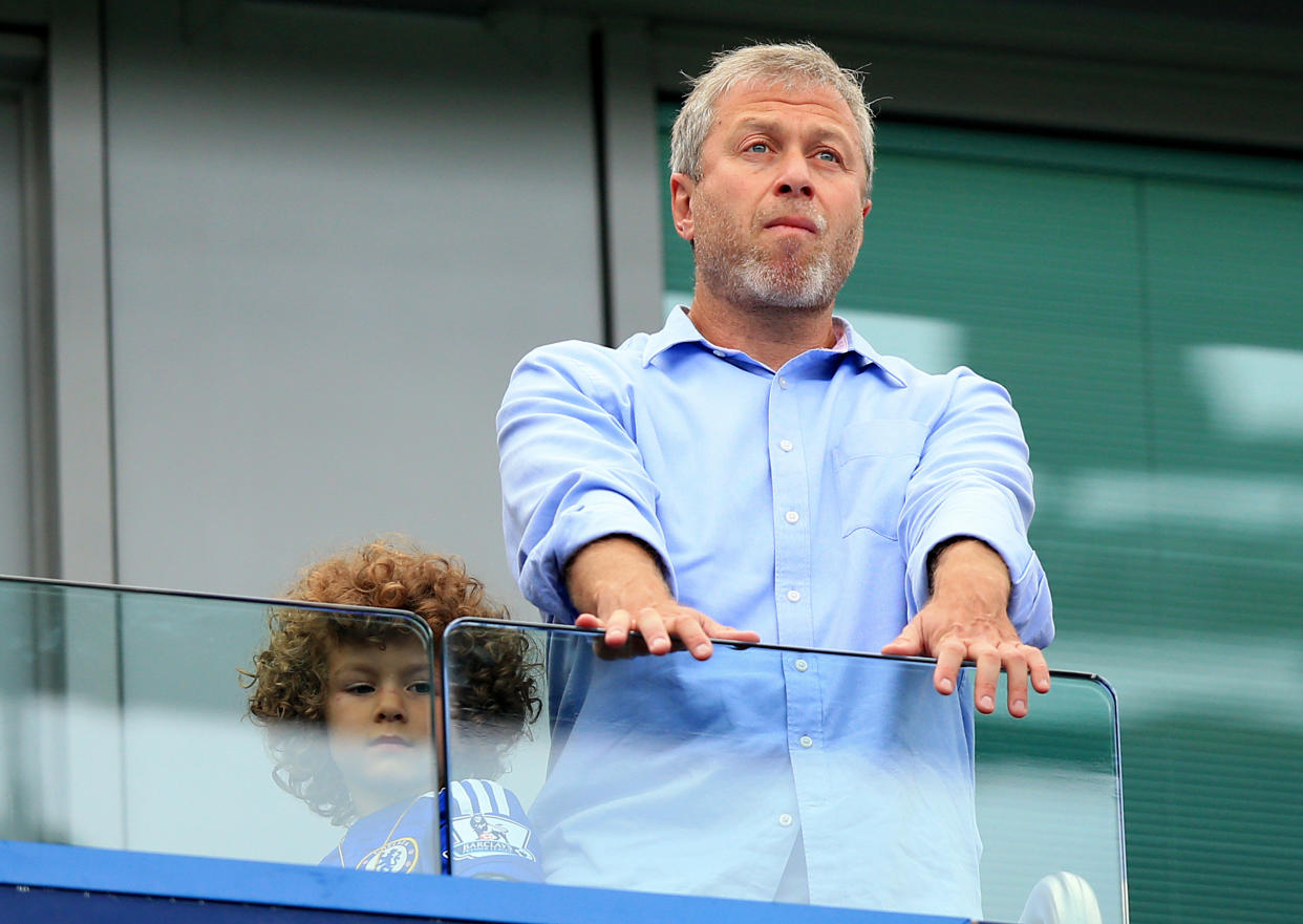 Chelsea owner Roman Abramovich with his son Arkadiy