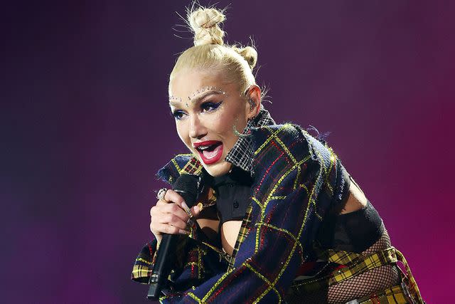 <p>Arturo Holmes/Getty </p> Gwen Stefani performs during the Coachella Valley Music and Arts Festival on April 13, 2024