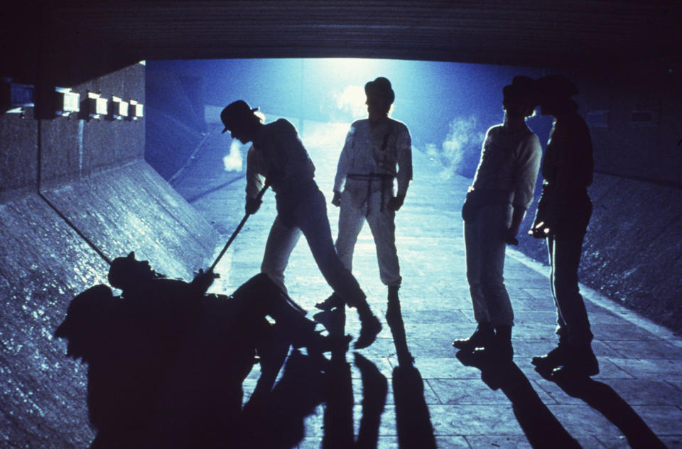 Kubrick shot A Clockwork Orange across a series of London locations, including in this memorable scene a Wandsworth underpass. (Warner Bros.)