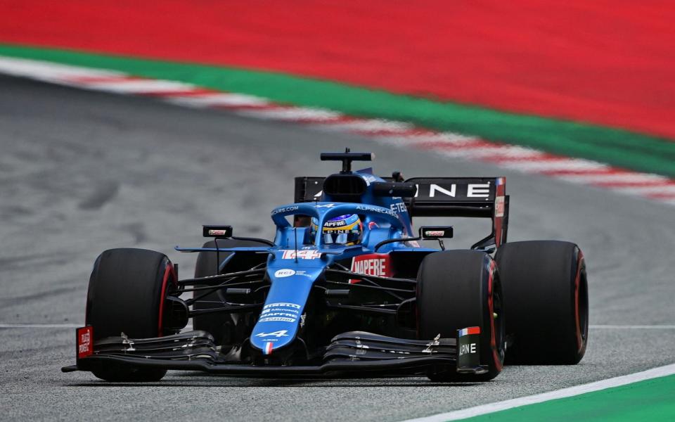 Alpine's Spanish driver Fernando Alonso drives during the first practice session at the Red Bull Ring race track in Spielberg, Austria, on June 25, 2021, ahead of the Formula One Styrian Grand Prix - ANDREJ ISAKOVIC/AFP via Getty Images