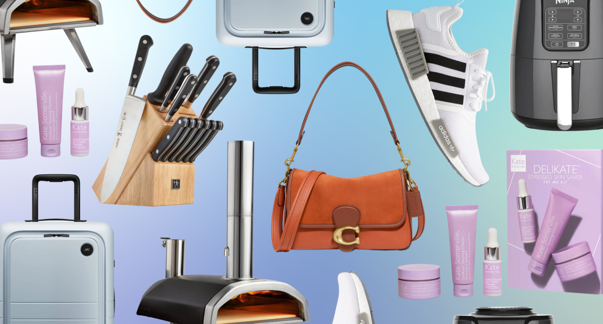 coach bag, kate somerville skincare, adidas sneaker, ninja air fryer, knife set, monos suitcase, ooni air fryer, memorial day weekend deals canada, Best Memorial Day sales to shop in Canada: Coach, Sephora, Canadian Tire, Simons, Monos, Ooni & more.