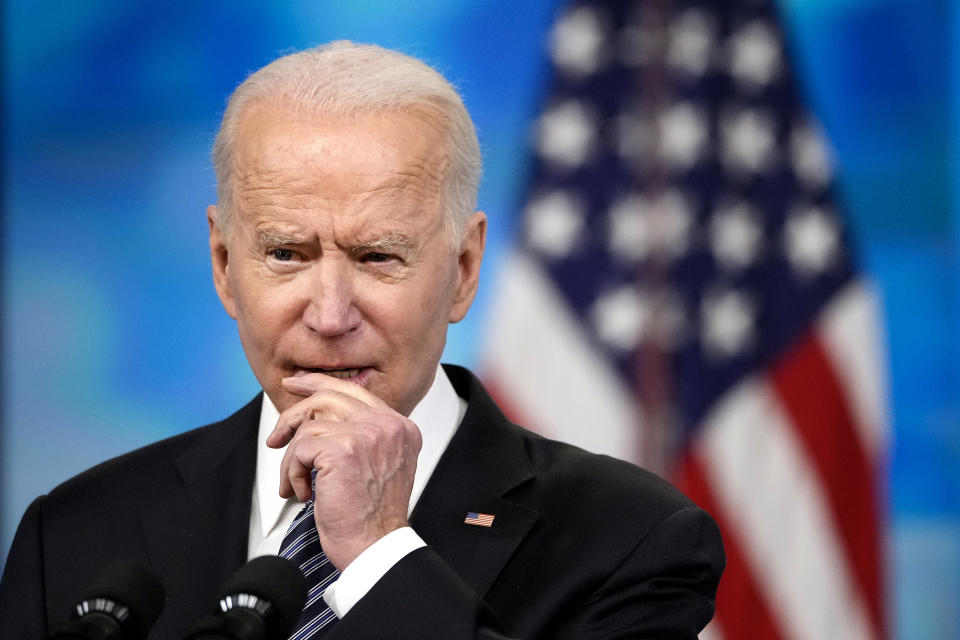 WASHINGTON, DC - MAY 12: U.S. President Joe Biden delivers remarks on the COVID-19 response and the ongoing vaccination program at the Eisenhower Executive Office Building on May 12, 2021 in Washington, DC. Biden spoke on the approval of the Pfizer vaccine for children 12 and over and the country wide efforts to increase vaccination rates. (Photo by Drew Angerer/Getty Images)