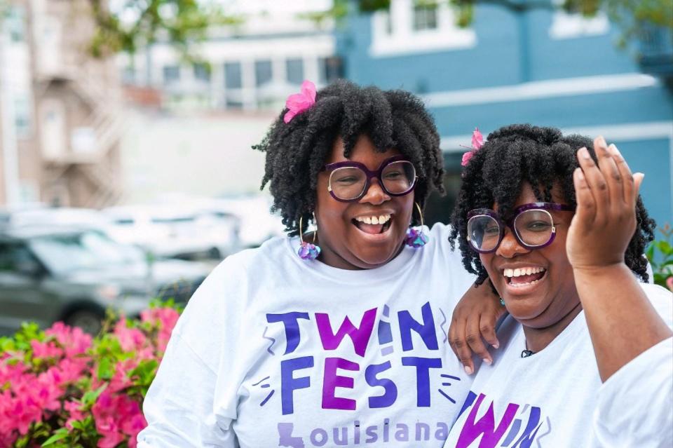 Sherry and Cherry Wilmore, founders of Twinfest Louisiana. The twins are activists and social media personalities known as "Everybody's Favorite Twins," who raise money to donate laptops to college bound foster children.