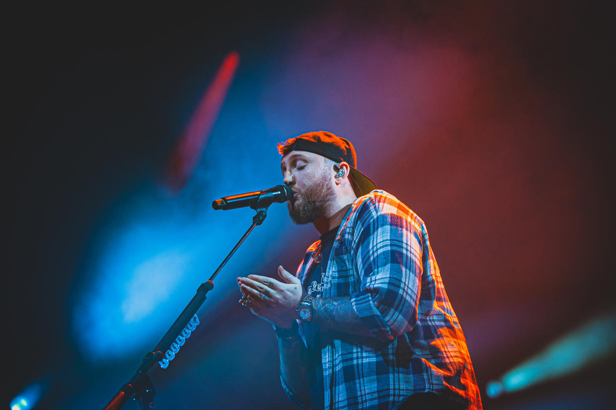 LONDON, ENGLAND - MARCH 05: James Arthur performs at the O2 Arena on March 05, 2020 in London, England. (Photo by Venla Shalin/Redferns)
