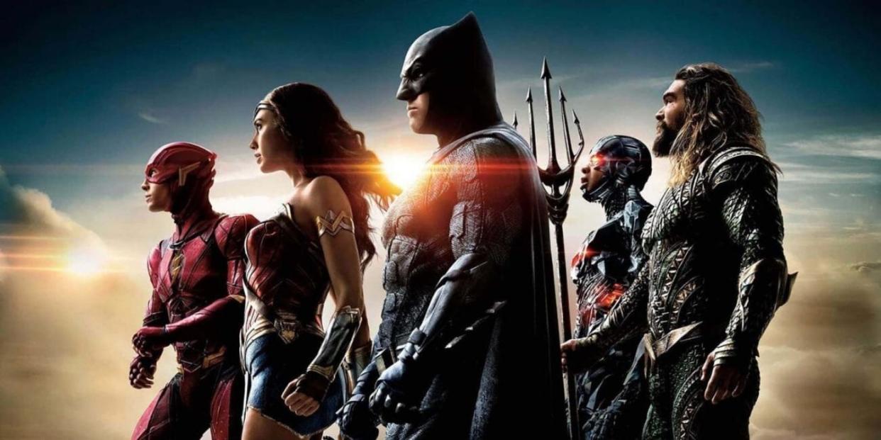  The Flash, Wonder Woman, Batman, Cyborg and Aquaman in Zack Snyder's Justice League, which has an odd place in the DC movies in order. 