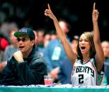 <p>Tyra Banks and actor Jimmy Smits judge the Celebrity Slam Dunk contest during the 1998 All-Star Weekend. </p>