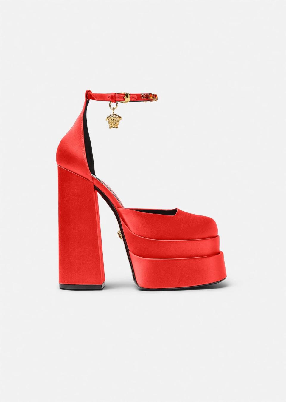 <p>The <span>Versace Medusa Aevitas Platform Pumps</span> ($1,575) come in many different colors, including black, lilac, fuchsia, pink, rose gold, red, light blue, and yellow. They're the celebrity favorite style, worn most frequently with a minidress or classic denim. </p>