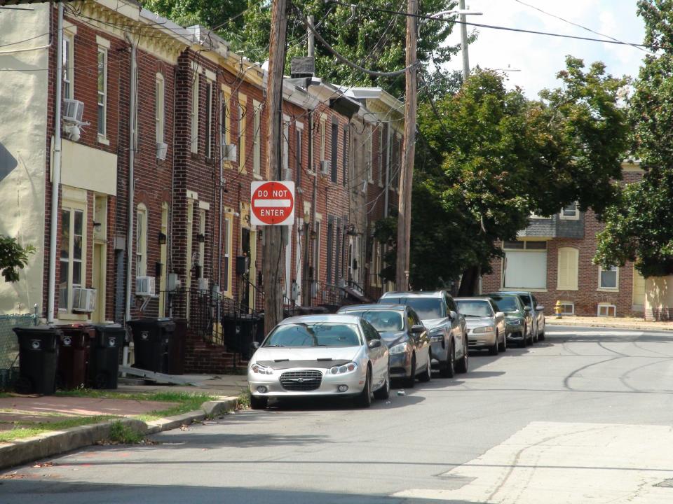 A residential street in Wilmington's Eastside neighborhood.