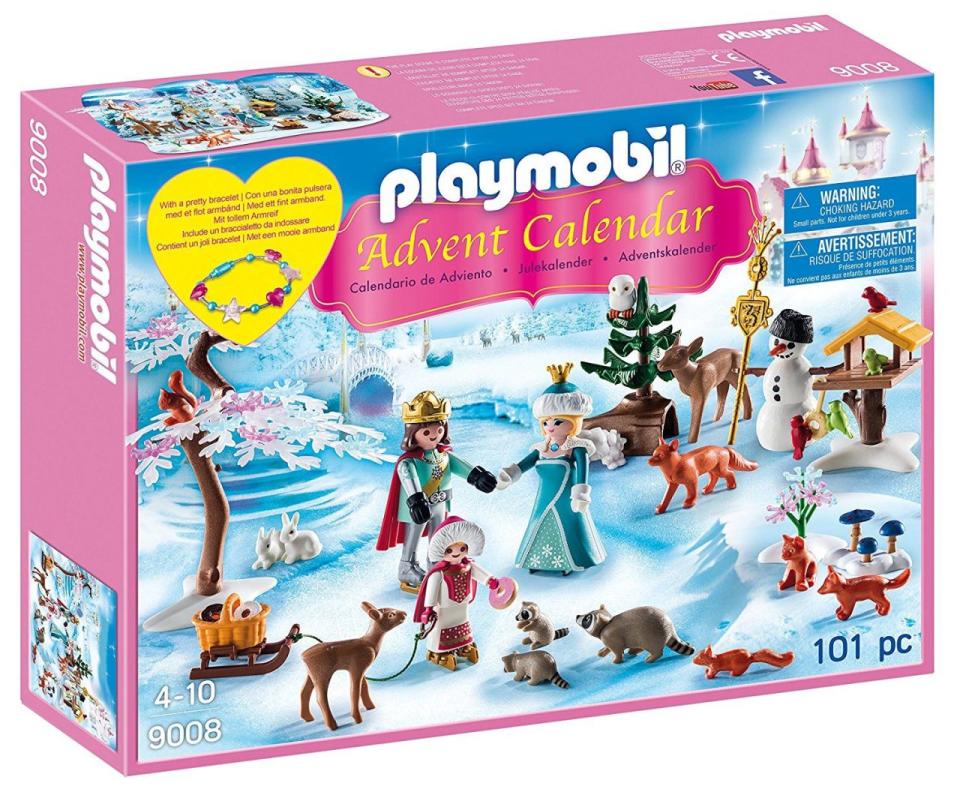 <p>Featuring three Playmobil Figures, each window holds a different surprise each day to help build up a magical Royal Ice Skating scene.`</p><p><strong>BUY NOW: </strong><strong><a rel="nofollow noopener" href="https://www.amazon.co.uk/Playmobil-9008-Calendar-Childrens-Bracelet/dp/B01EKFFMEO/" target="_blank" data-ylk="slk:Playmobil 9008 Advent Calendar 'Royal Ice Skating Trip' with a Children's Bracelet, £19.58, Amazon;elm:context_link;itc:0;sec:content-canvas" class="link ">Playmobil 9008 Advent Calendar 'Royal Ice Skating Trip' with a Children's Bracelet, £19.58, Amazon</a></strong></p>