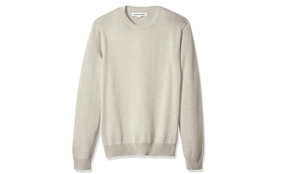 Amazon Essentials Crewneck Sweater in Oatmeal Heather. (Image via Amazon)