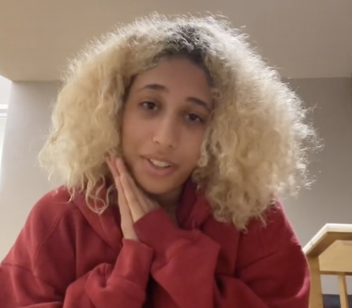 The 18-year-old woman during follow-up videos. 