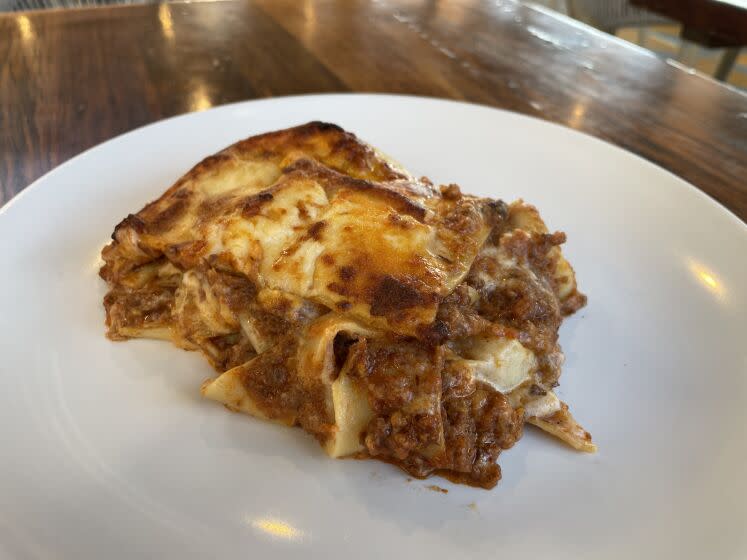 The meat lasagna from Pasta Sisters in Culver City.