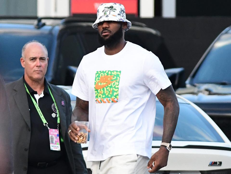 Lebron James at Lionel Mesi's first match.