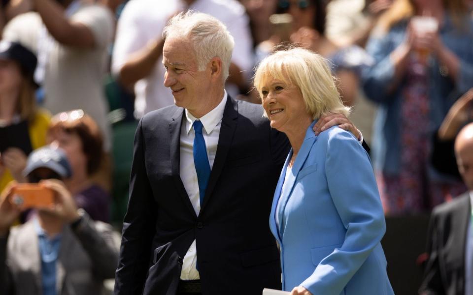 Sue Barker jokingly told off McEnroe for going off script, saying he would be relegated to commentating from Court 17 - Ella Ling/Shutterstock 