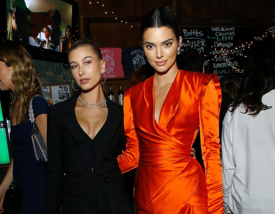 A closeup of Kendall and Hailey