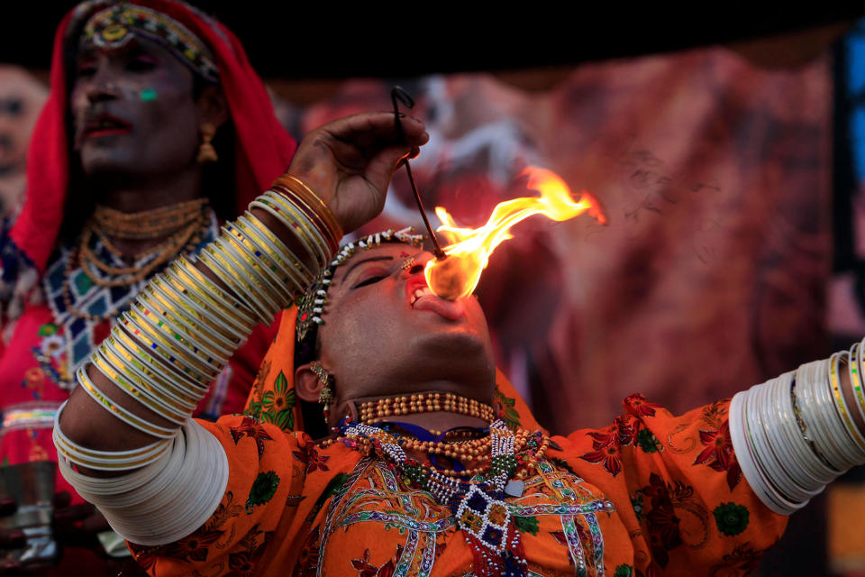 Fire eater in Islamabad