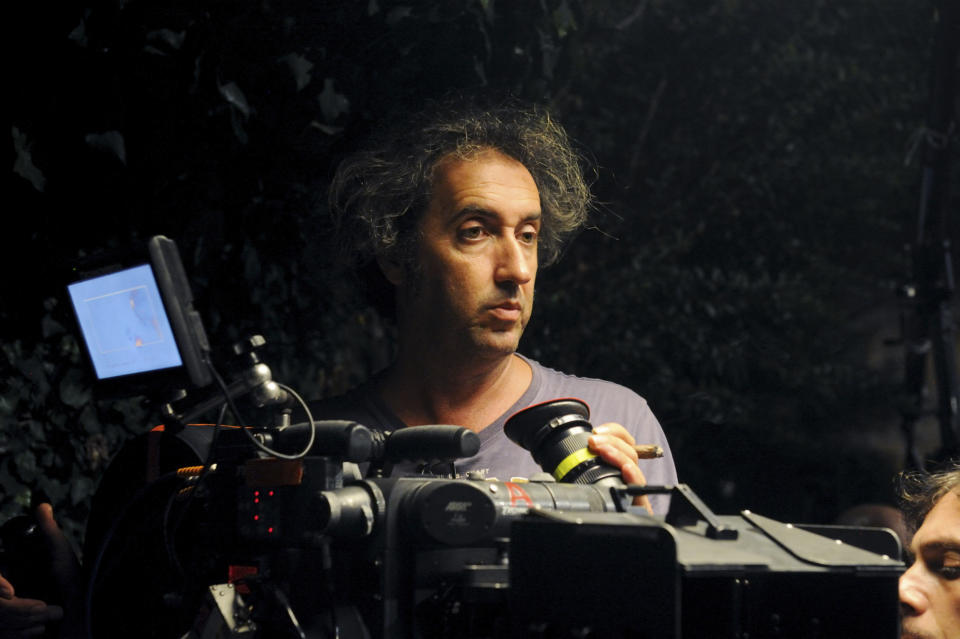 FILE - This undated file photo made available by the press office Punto e Virgola shows, Italian director Paolo Sorrentino on the set of his movie "La grande bellezza" (The Great Beauty). The film is nominated for an Academy Award for best foreign picture. The 86th Academy Awards will be held on March 2, 2014, in Los Angeles. (AP Photo/Punto e Virgola Press Office, Gianni Fiorito, file)