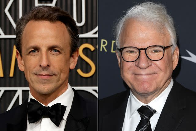 <p>Frazer Harrison/Getty; Steve Granitz/FilmMagic</p> Seth Meyers and Steve Martin