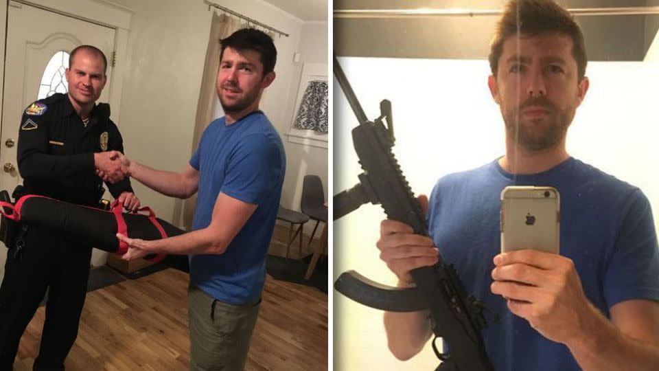 Jonathan Pring went public with his decision to hand in his Walther Arms PK380 and Ruger 10/22 tactical rifle to Phoenix police this week, sharing the photos to Facebook. Source: Facebook