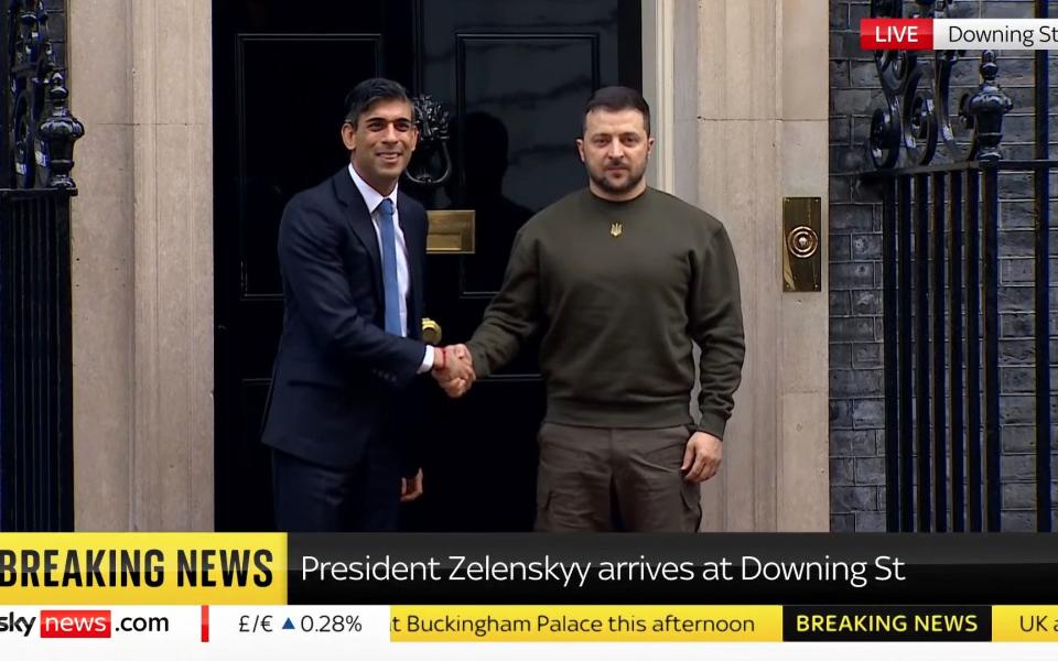 Rishi Sunak has welcomed Volodymyr Zelensky to Downing Street - Sky News