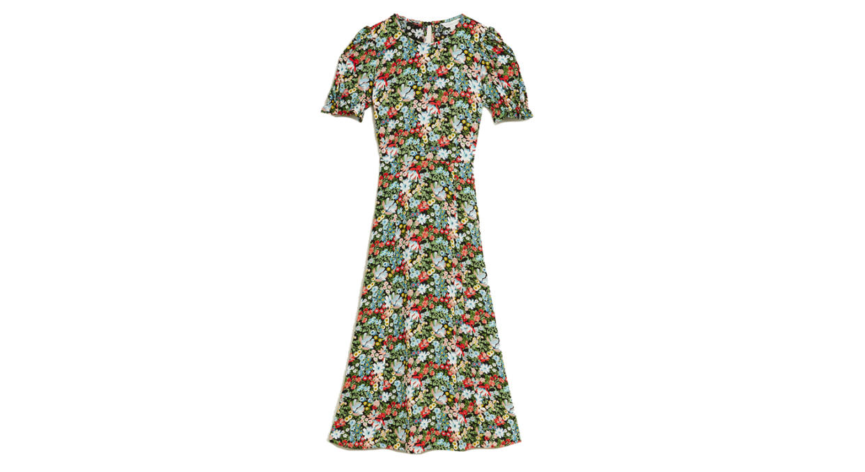 M&S X GHOST Floral Puff Sleeve Midi Tea Dress