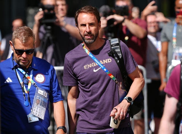 England manager Gareth Southgate leaving the team hotel in Berlin after the final loss