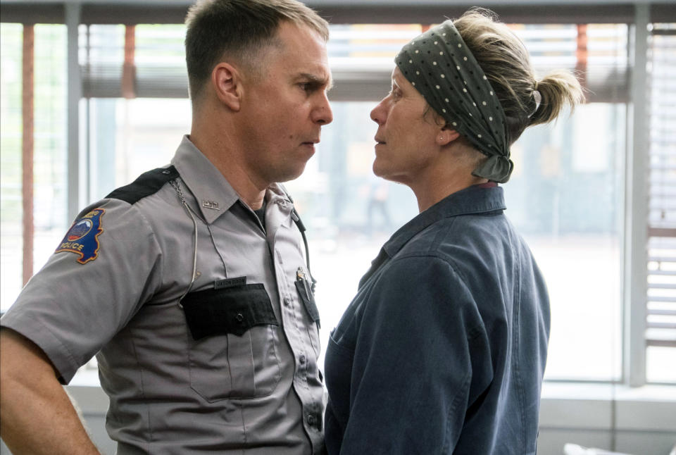 Sam Rockwell as Dixon, with Frances McDormand in a scene from the film <em>Three Billboards Outside Ebbing, Missouri</em> (Image: Merrick Morton/ 2017 Twentieth Century Fox Film Corporation)