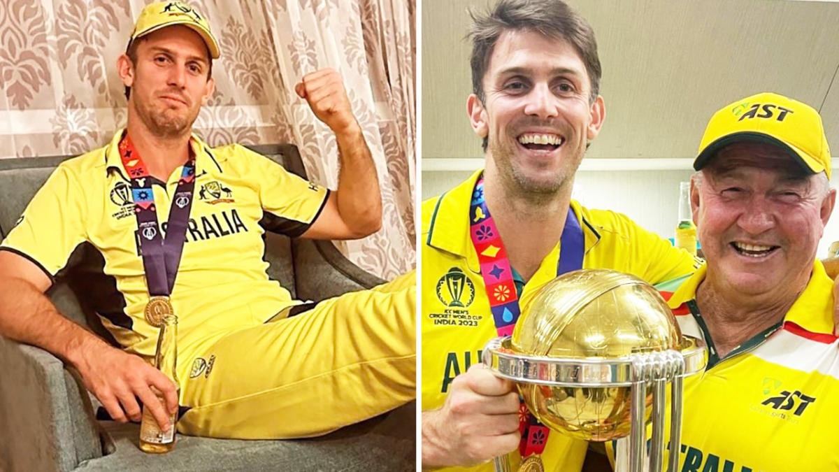 Mitch Marsh pris dans la tempête de la Coupe du monde de cricket à cause d’une photo du vestiaire avec un trophée