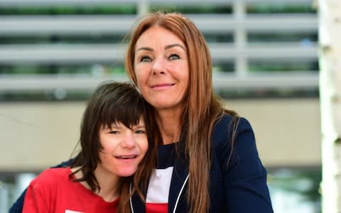 Charlotte Caldwell and her son Billy outside the Home Office - Credit: PAUL GROVER