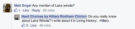 hillary clinton facebook