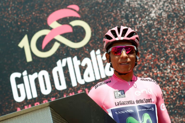 Colombian cyclist Nairo Quintana of Movistar Team pictured before the start of the 20th stage of the 100th Giro d'Italia, from Pordenone to Asiago, on May 27, 2017