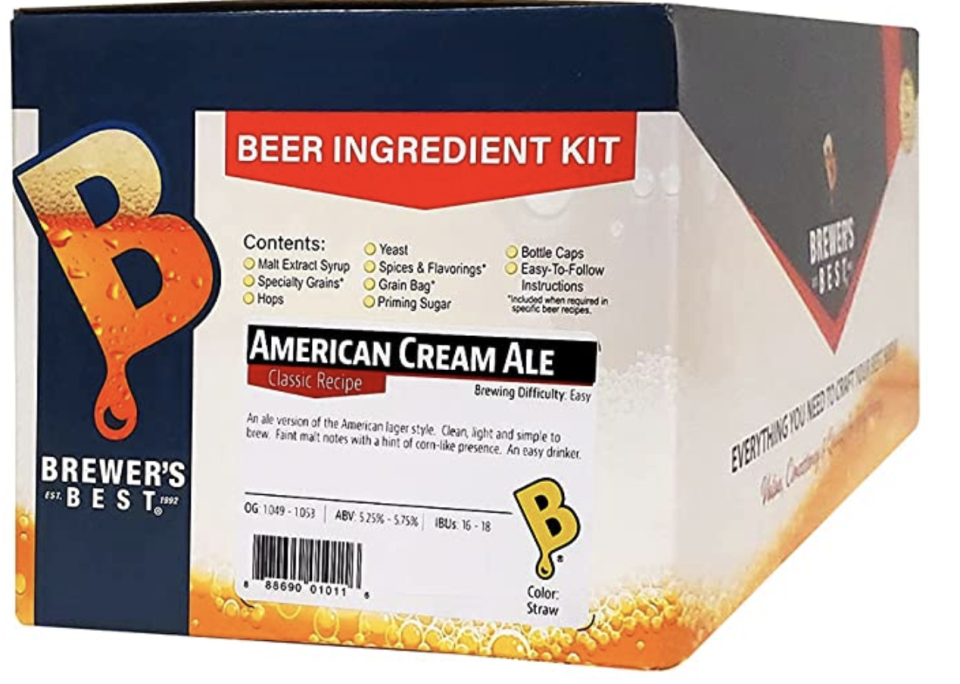 Home Brew Beer Ingredient Kit, 5 gallons, American Cream Ale. PHOTO: Amazon