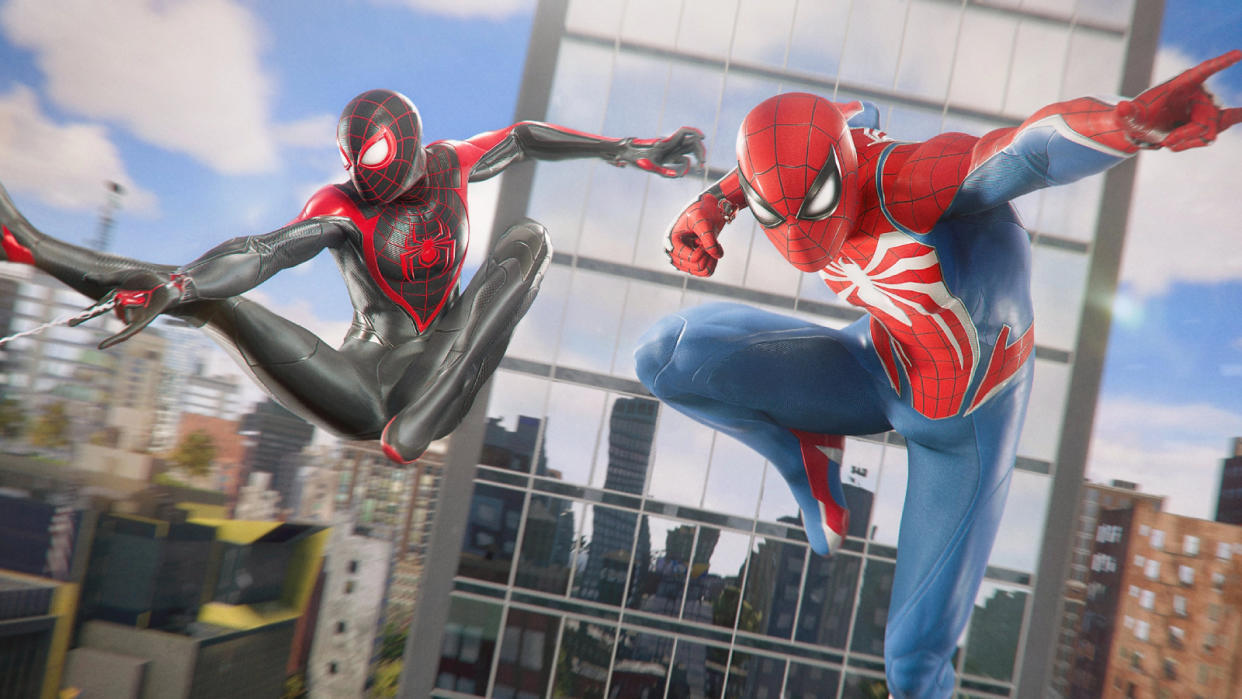  Both Spider-men leap into action in Spider-Man 2. 