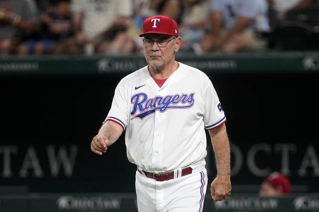 Rangers All-Star Garcia leaves after coming down hard trying to